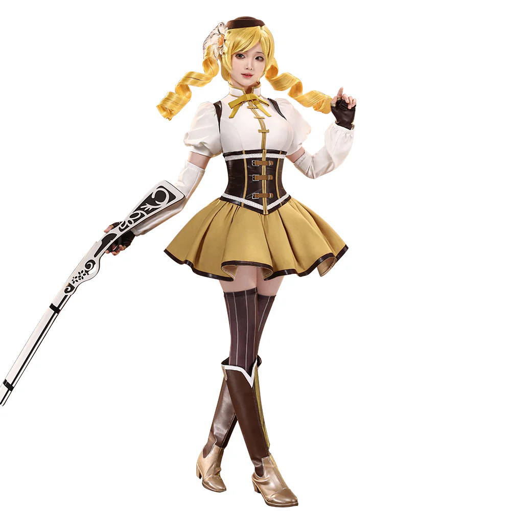 【Partially Ready For Ship】DokiDoki-SR Anime Cosplay Costume Tomooe Maamii Costume Battle Suit Yellow White - Image 5