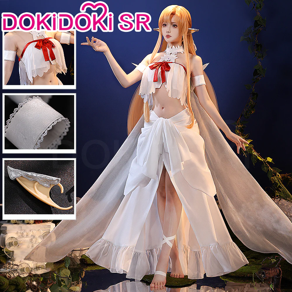 【Ready For Ship】DokiDoki-SR Anime Sword Art Online Yuuki Asuna Cosplay Fairy Queen Costume Titania SAO