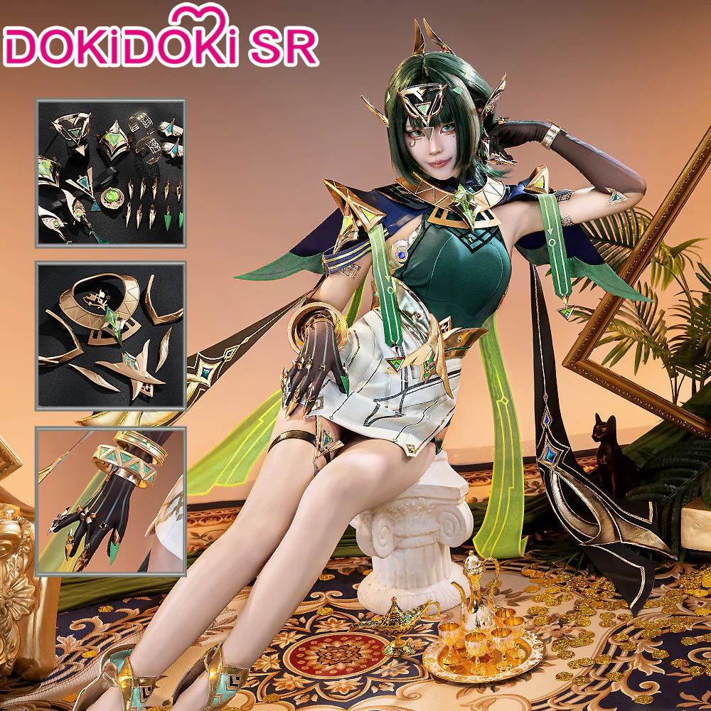 【Size S-3XL】DokiDoki-SR Game Genshin Impact Cosplay Nefer Costume Song of the Welkin Moon Nod Krai