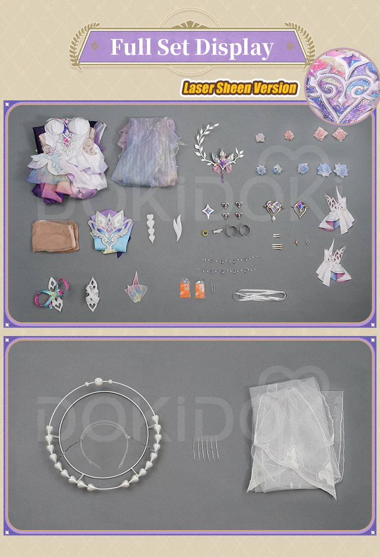 【Size S-2XL】DokiDoki-SR Game Honkai: Star Rail Cosplay Cyrene Diamond Sheen / Laser Sheen Costume Adult Cyrene - Image 9