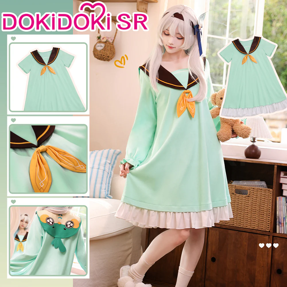 DokiDoki-SR Game Honkai: Star Rail Cosplay The Herta / Robin / Firefly Costume Sailor Collar Nightdress Pyjamas Sleepwear - Image 3