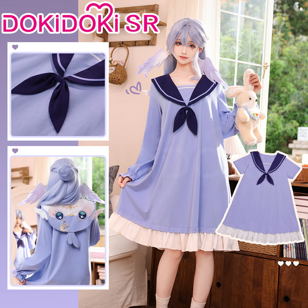 DokiDoki-SR Game Honkai: Star Rail Cosplay The Herta / Robin / Firefly Costume Sailor Collar Nightdress Pyjamas Sleepwear - Image 4
