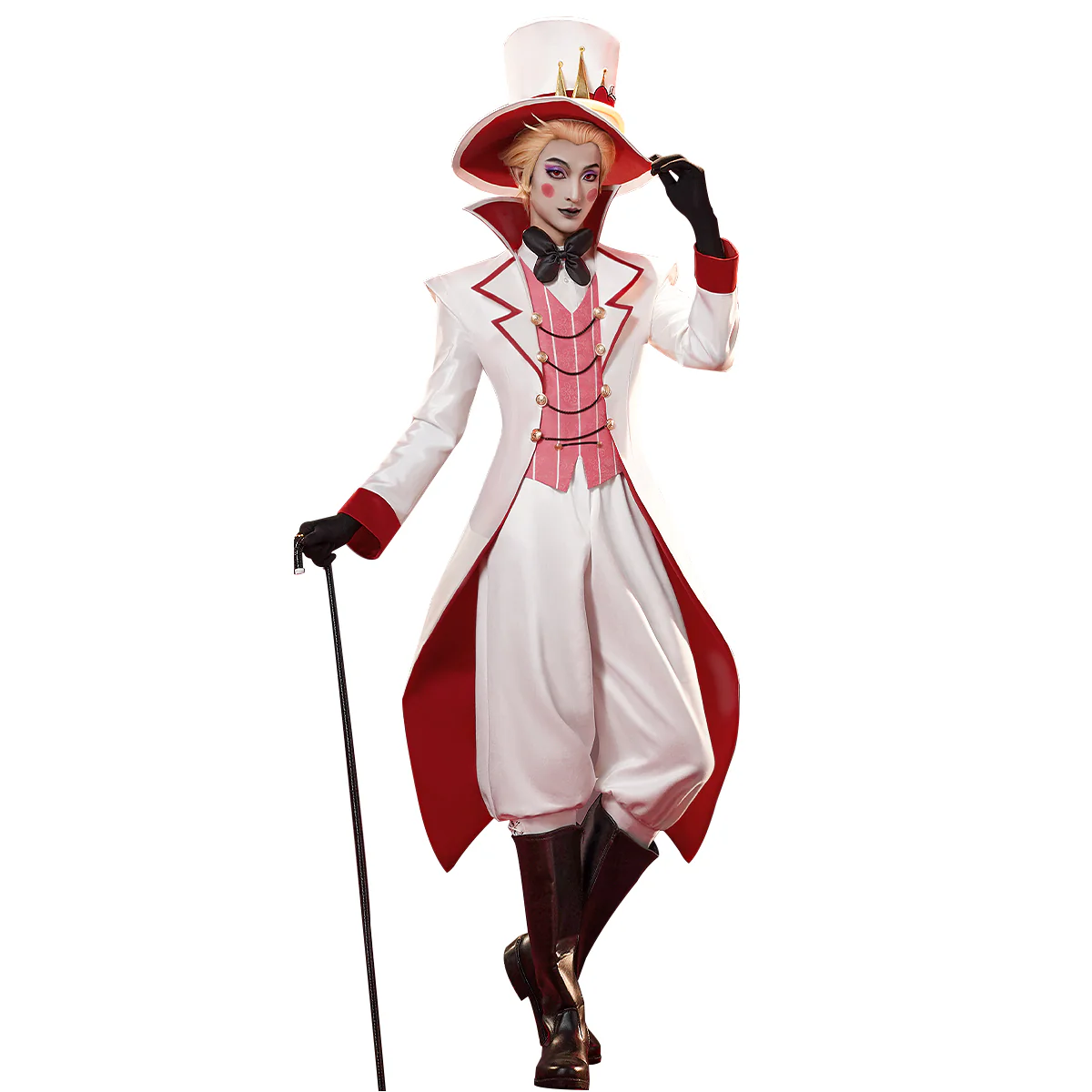 【 Hat Ready For Ship】【Size S-3XL】DokiDoki-SR Anime Hell Hotel Cosplay Costume / Hat White Suit White - Image 6