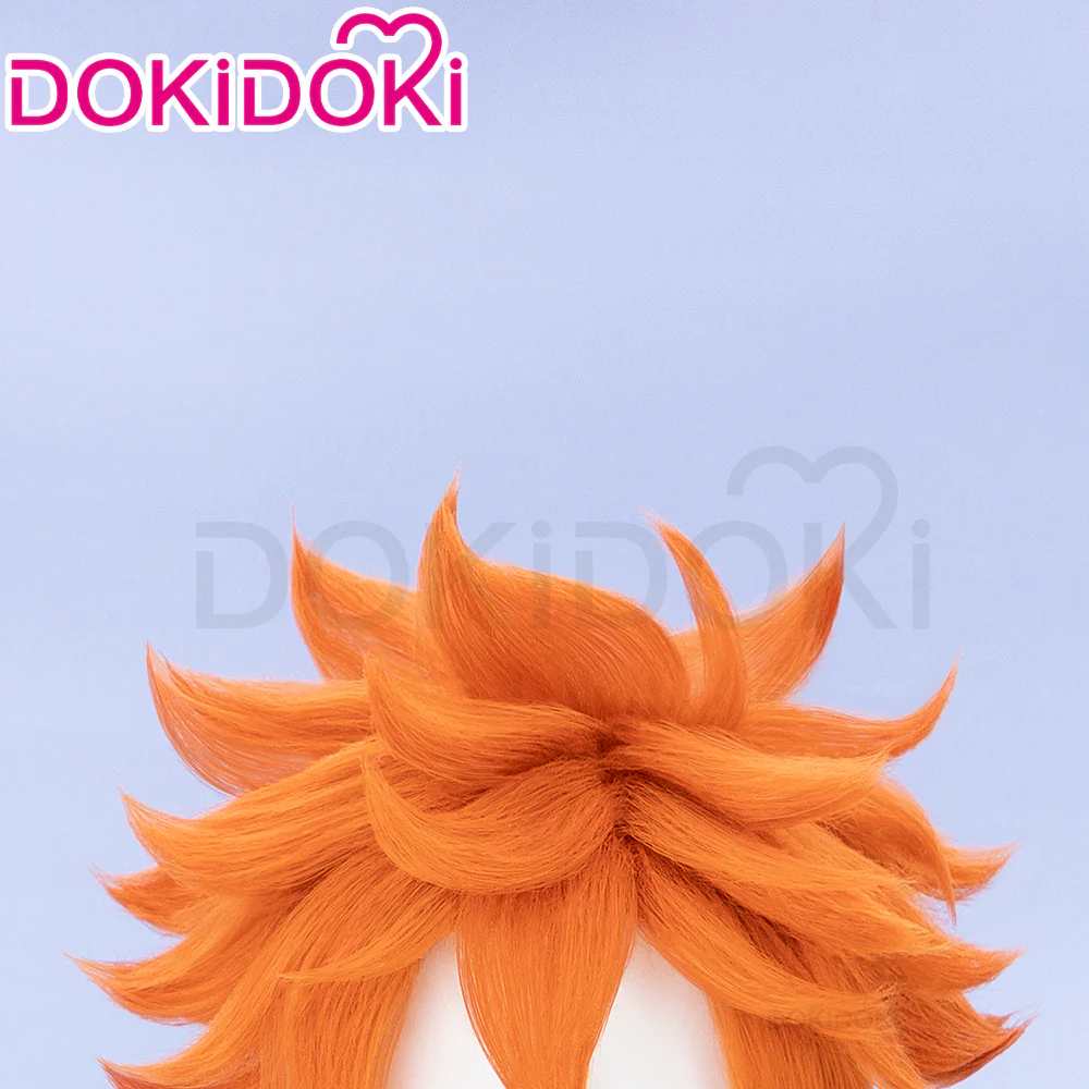 【Pre Crimped】DokiDoki Anime Cosaply Wig Orange Short - Image 2