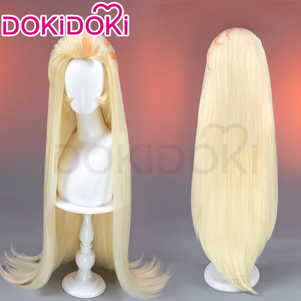 【Ready For Ship】【Pre Crimped】DokiDoki Anime Hell Hotel Cosplay Wig Long Straight Yellow Hair
