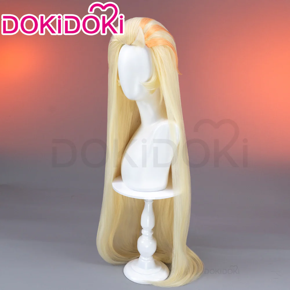 【Ready For Ship】【Pre Crimped】DokiDoki Anime Hell Hotel Cosplay Wig Long Straight Yellow Hair - Image 2