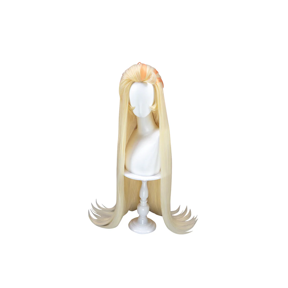 【Ready For Ship】【Pre Crimped】DokiDoki Anime Hell Hotel Cosplay Wig Long Straight Yellow Hair - Image 5