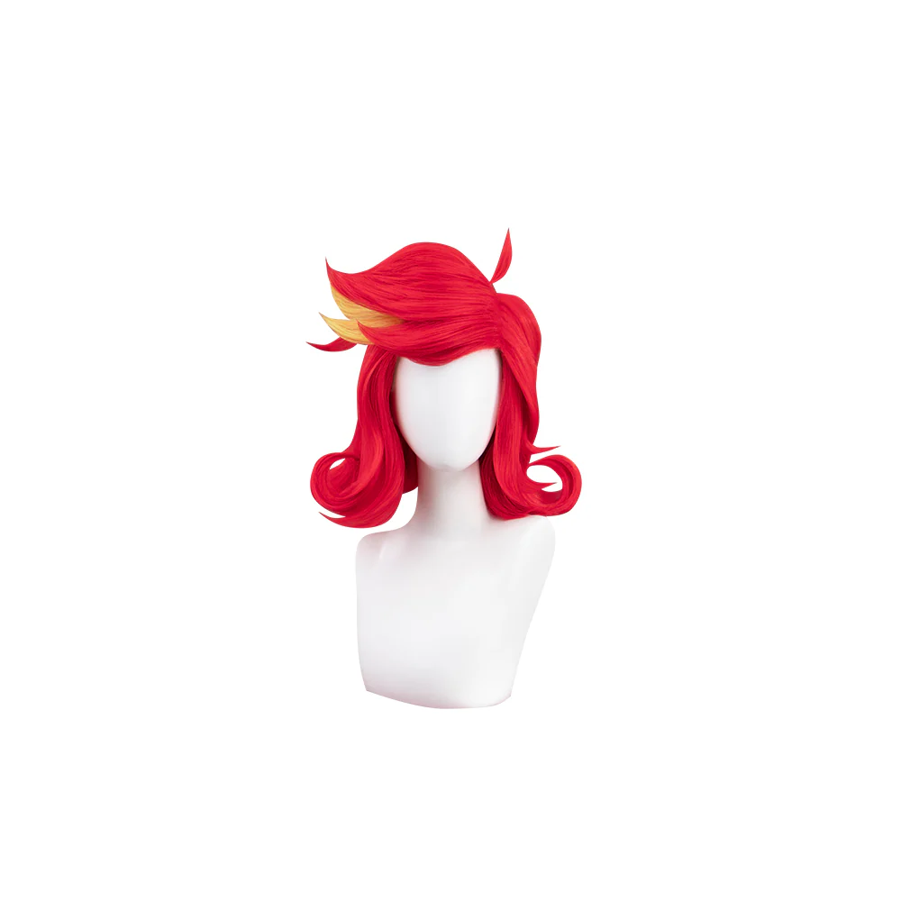 【Pre Crimped 】DokiDoki Anime Hell Hotel Cosplay Wig Short Curly Red Yellow Hair - Image 5