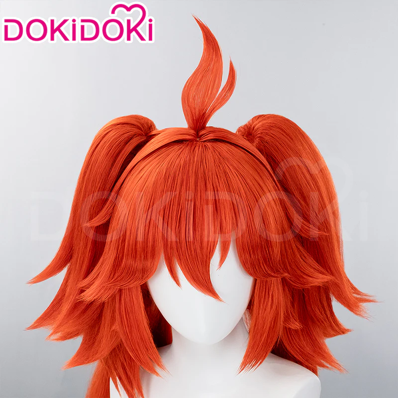 【Wig Ready For Ship】【Pre Crimped 】DokiDoki Game Zenless Zone Zero Cosplay Koleda Belobog Wig / Eyeshade Long Straight Orange Red Hair - Image 6