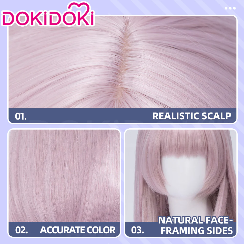 【Braid Ver Ready For Ship】DokiDoki Anime Yofukashi no Uta Cosplay Nanakusa Nazuna Wig Long Straight Pink Hair Braid - Image 10