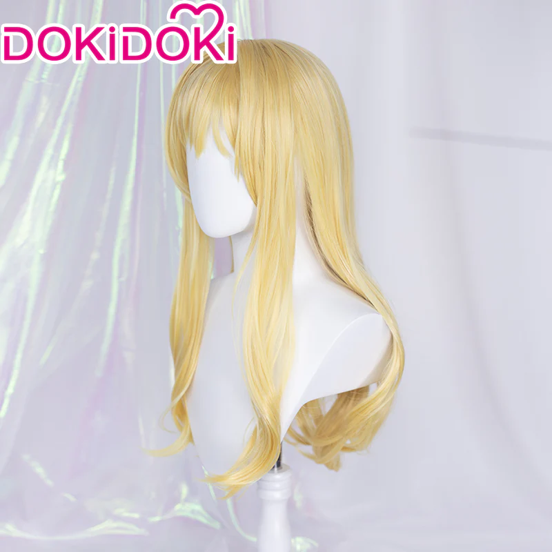 DokiDoki Anime Combatants Will Be Dispatched! Cosplay Alice Chan Wig Long Curly Yellow - Image 2