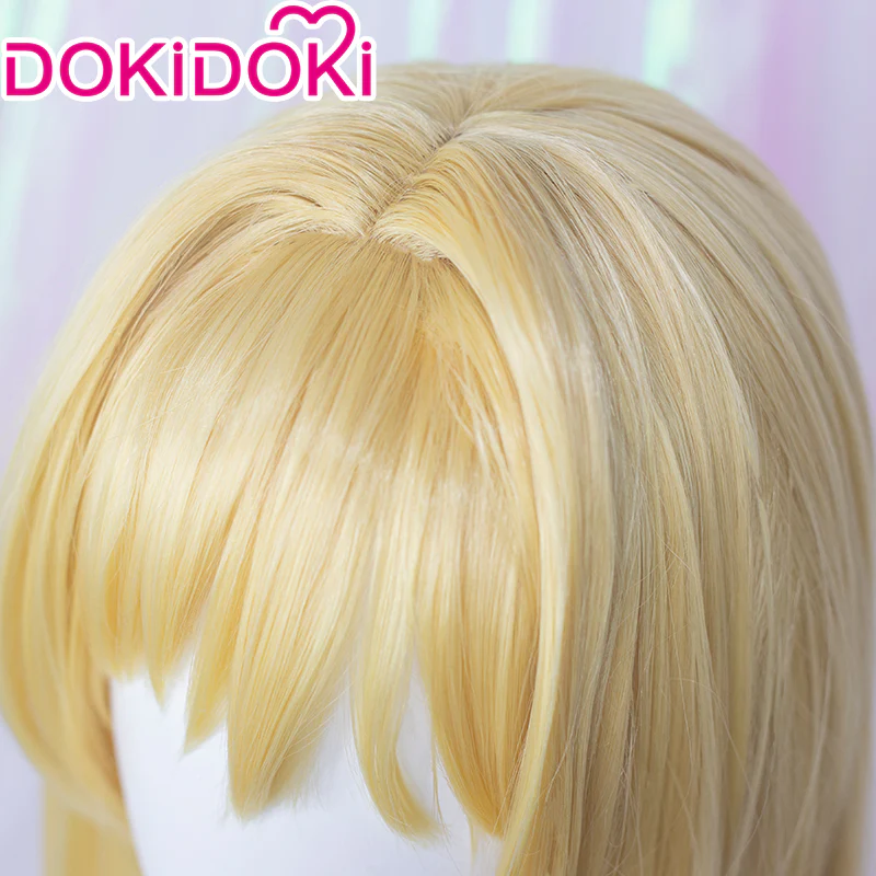 DokiDoki Anime Combatants Will Be Dispatched! Cosplay Alice Chan Wig Long Curly Yellow - Image 4