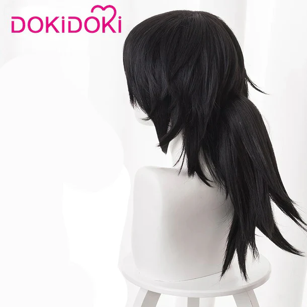 【Ready For Ship】DokiDoki Anime Copslay Wig Hair Men Black Long Heat Resistant Hair Halloween - Image 4