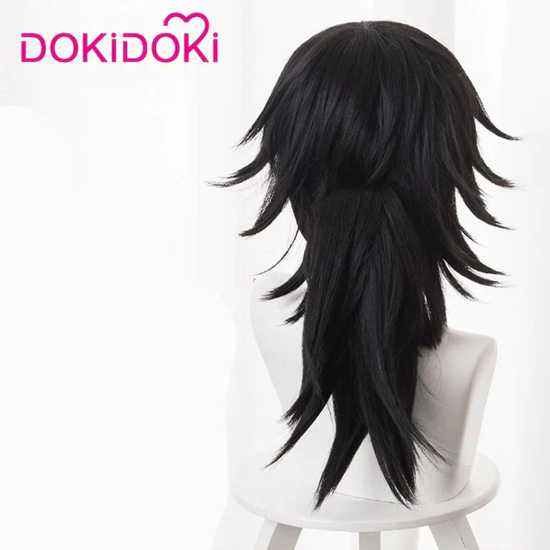 【Ready For Ship】DokiDoki Anime Copslay Wig Hair Men Black Long Heat Resistant Hair Halloween - Image 5
