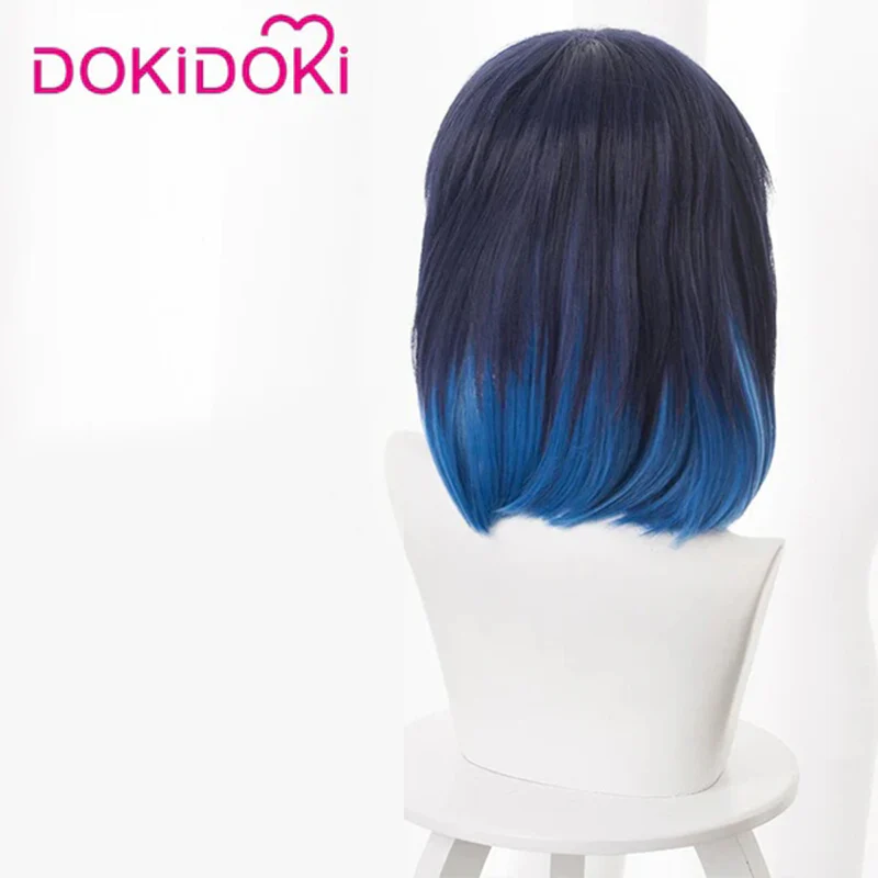 【Ready For Ship】DokiDoki Anime Copslay Wig Hair White & Blue Short Halloween - Image 5