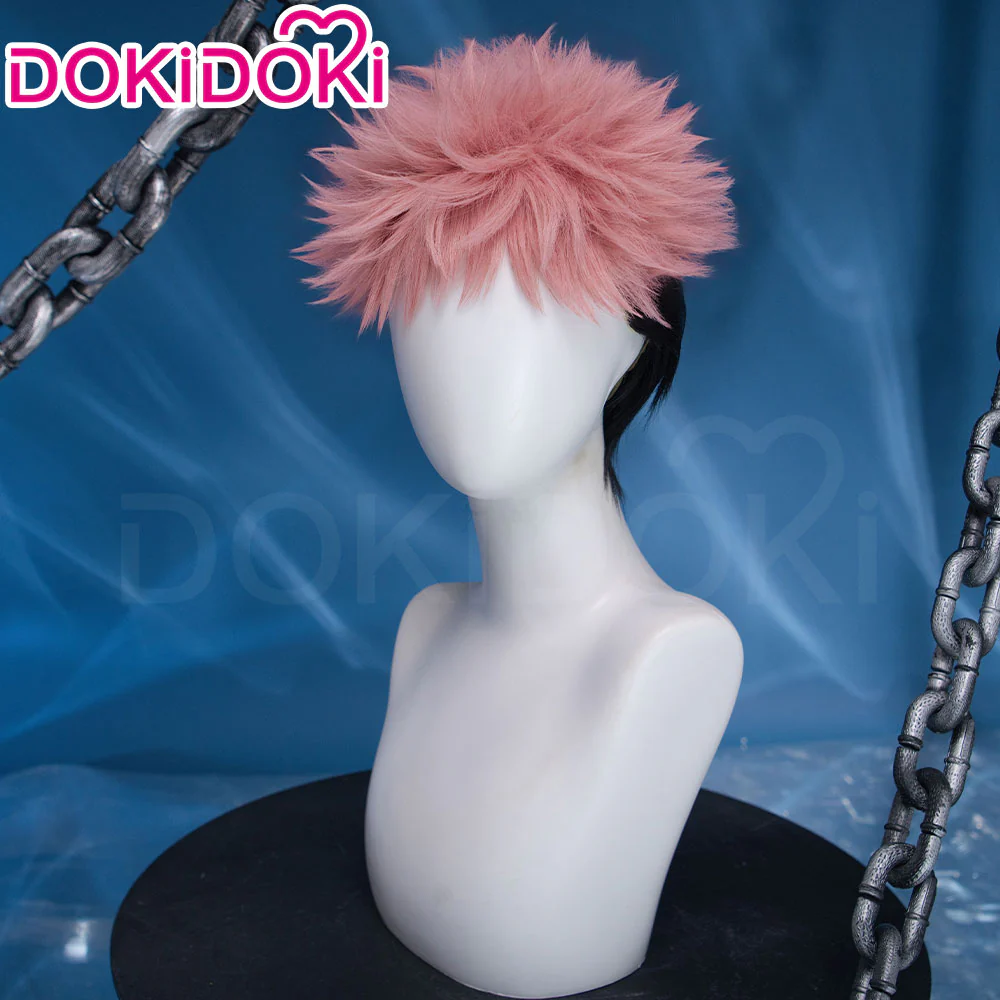 Dokidoki Anime Cosplay Wig Short Pink Black Hair Halloween - Image 2
