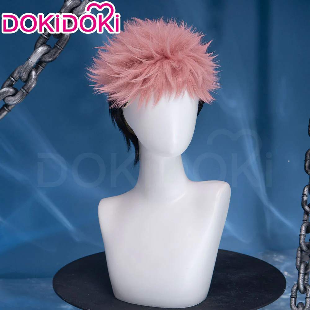 Dokidoki Anime Cosplay Wig Short Pink Black Hair Halloween - Image 3