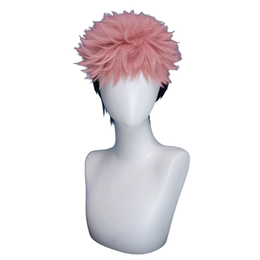 Dokidoki Anime Cosplay Wig Short Pink Black Hair Halloween - Image 5