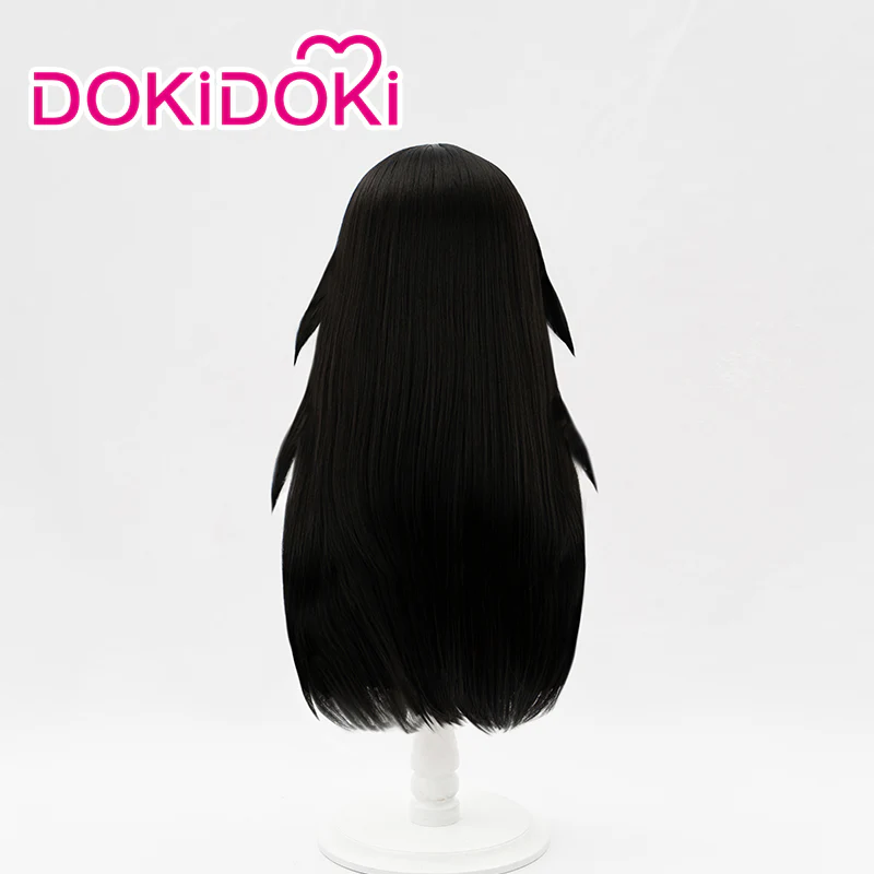 DokiDoki Anime Cosplay Wig Halloween Long Black Hair - Image 2