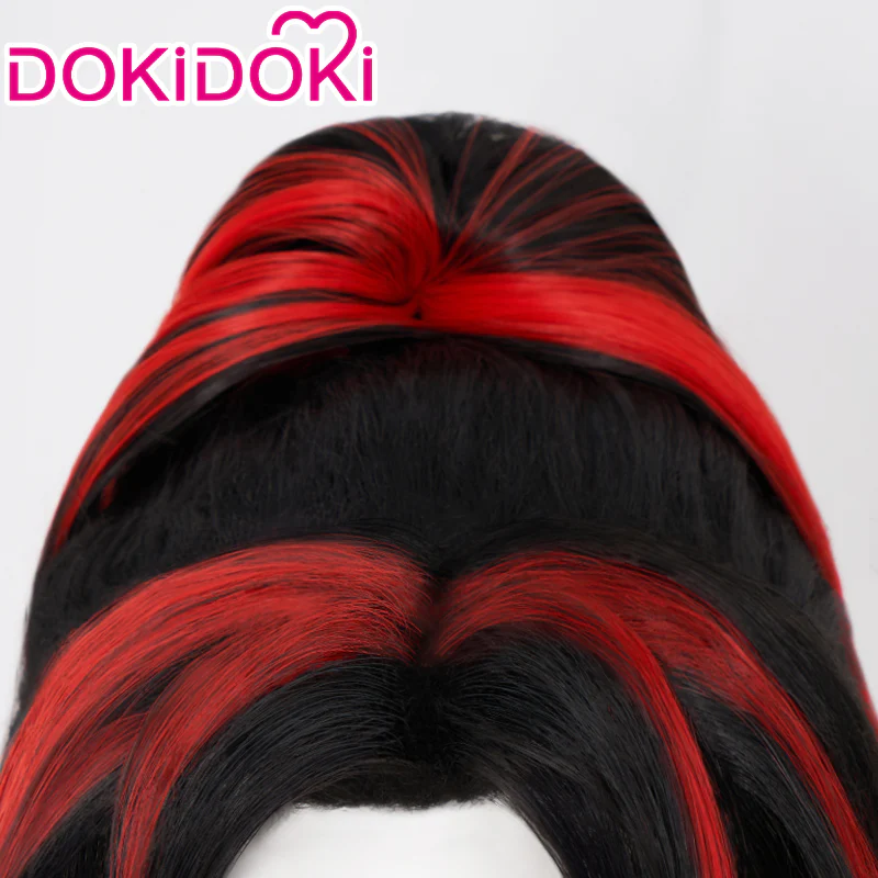【Ready For Ship】DokiDoki Anime Cosplay Wig Long Pony Tail Black Red Hair - Image 3