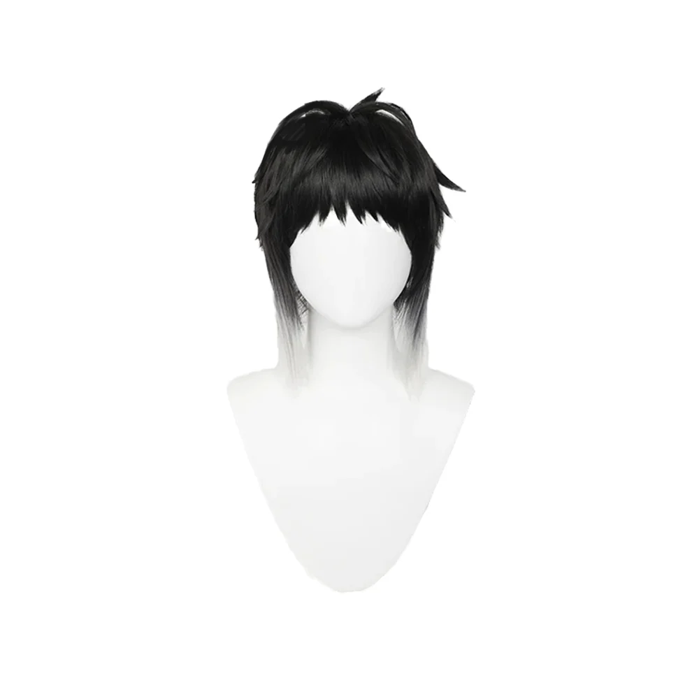【Ready For Ship】DokiDoki Anime Cosplay Wig Short Black White Hair - Image 5