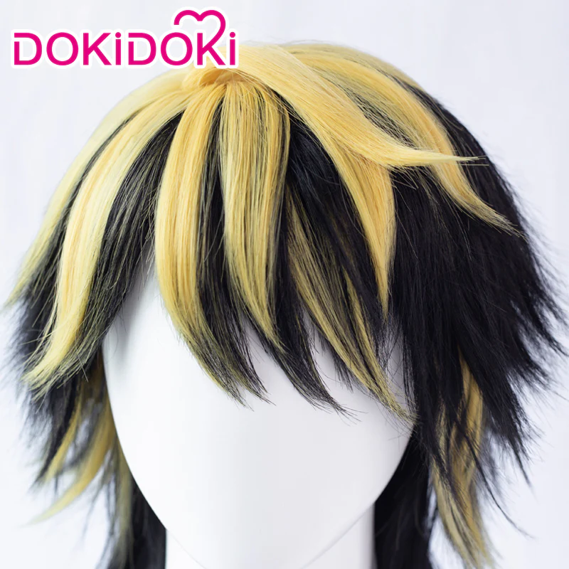 【Ready For Ship】DokiDoki Anime Cosplay Wig Short Black Yellow - Image 3
