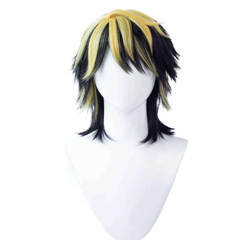 【Ready For Ship】DokiDoki Anime Cosplay Wig Short Black Yellow - Image 4