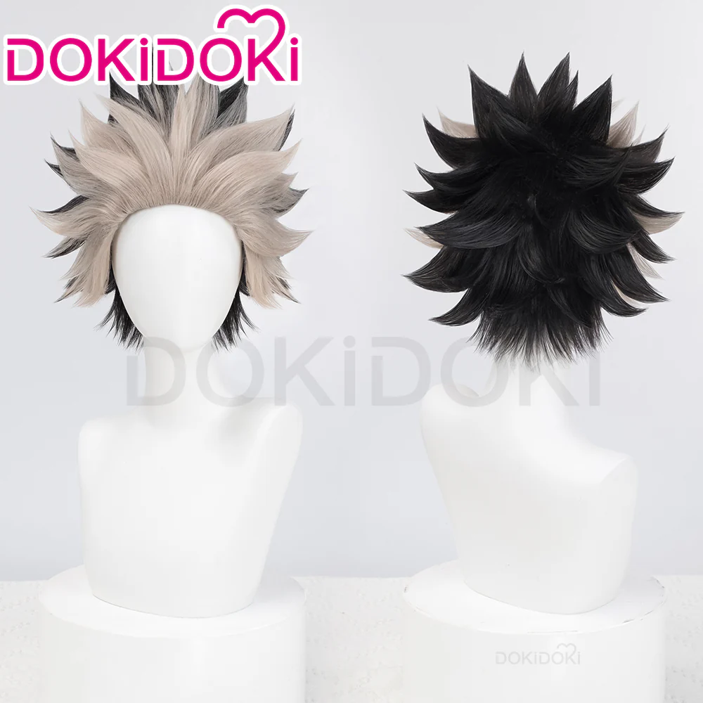 【Ready For Ship】DokiDoki Anime Cosplay Wig Short Straight Black White Hair