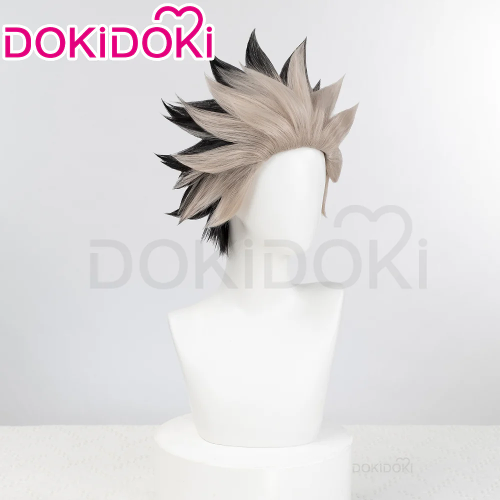 【Ready For Ship】DokiDoki Anime Cosplay Wig Short Straight Black White Hair - Image 2