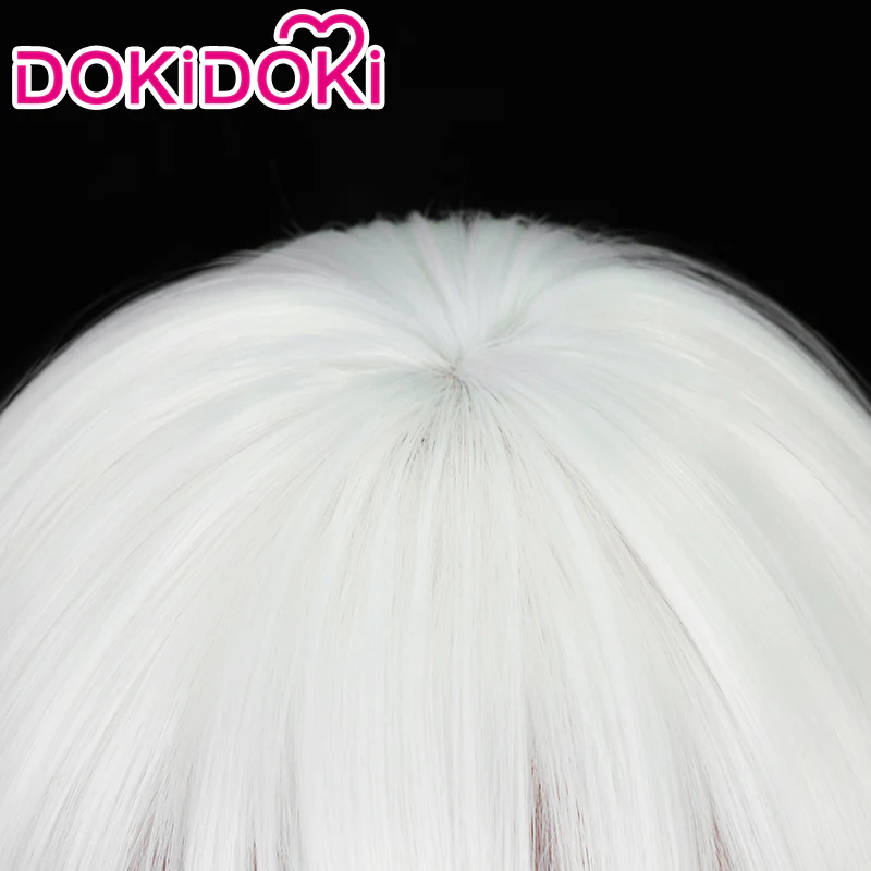 【Ready For Ship】Dokidoki Anime Cosplay Wig Short Straight White Hair - Image 4