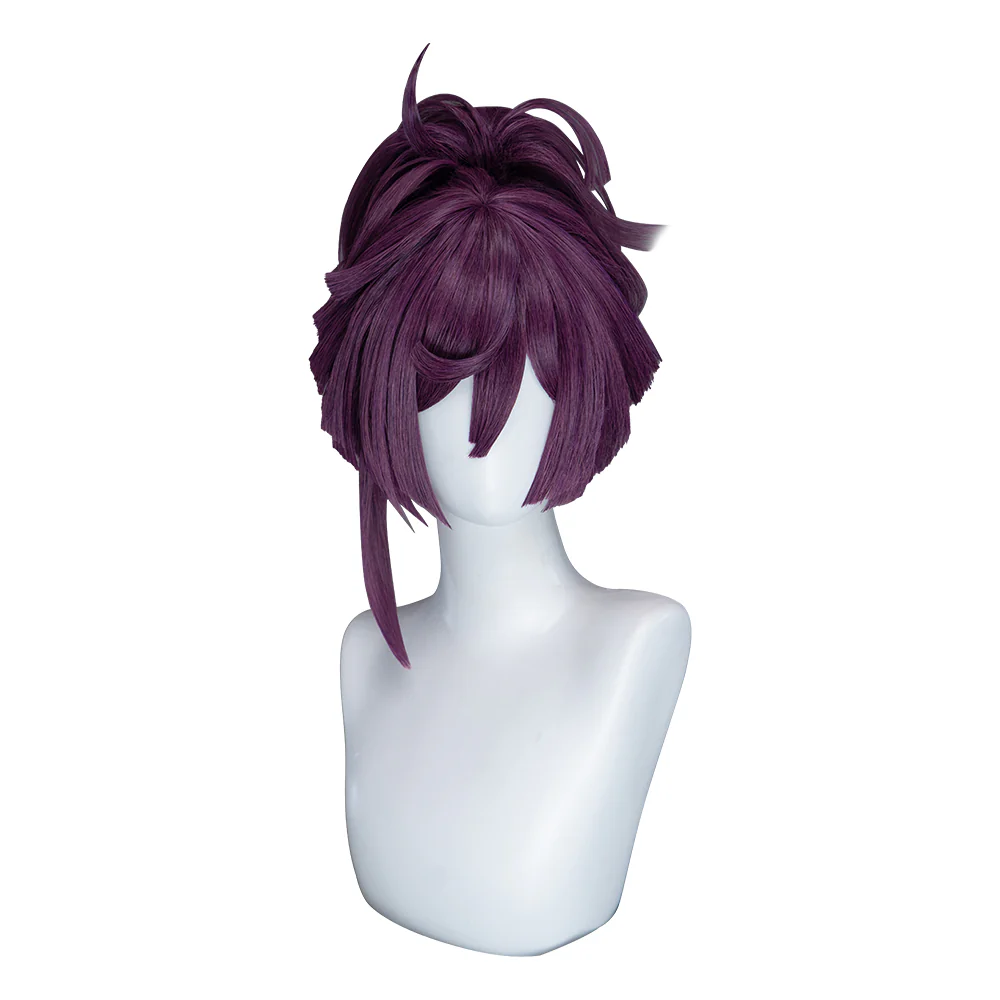 【Ready For Ship】DokiDoki Anime Hell's Paradise: Jigokuraku Cosplay Yuzuriha Wig Short Purple Hair Updo - Image 5