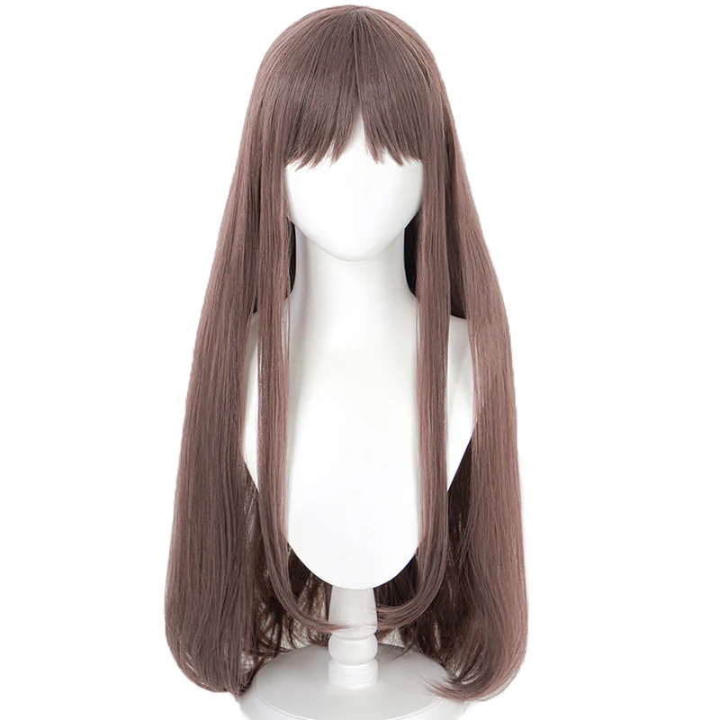 DokiDoki Anime Manga Cosplay  Wig Long Straight Brown Hair - Image 5