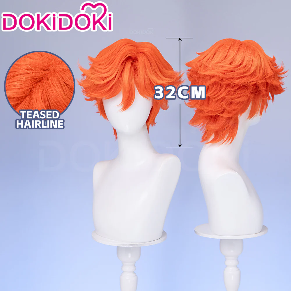 【Ready For Ship】DokiDoki Anime Movie Cosplay Fox Wig / Glasses Short Orange Hair - Image 2