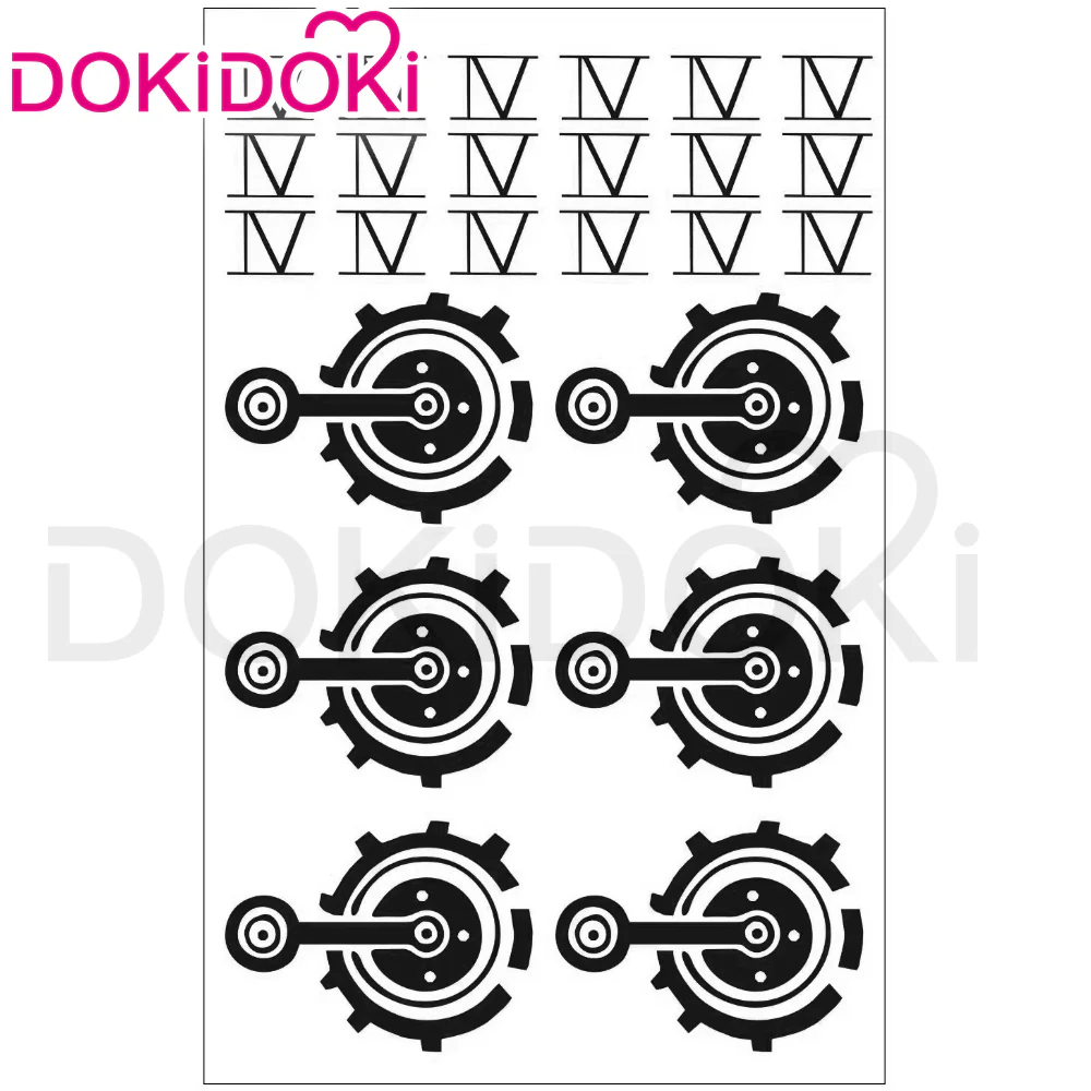 【Partially Ready For Ship】DokiDoki Game Cosplay Cosplay Wig / Earrings / Nose Ring / Tattoo / Goggle Curly Red / Young Version Black-Red / Gradient Color Matching Reverse Warping - Image 15