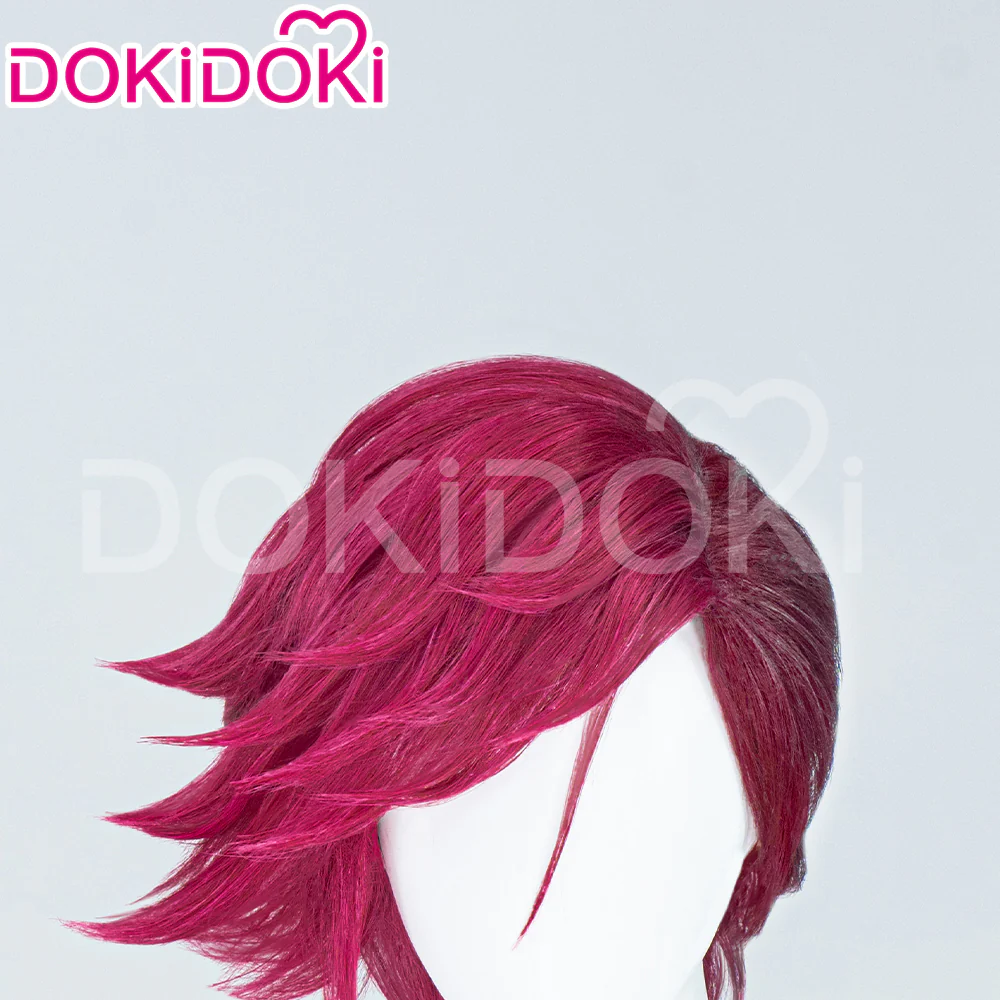【Partially Ready For Ship】DokiDoki Game Cosplay Cosplay Wig / Earrings / Nose Ring / Tattoo / Goggle Curly Red / Young Version Black-Red / Gradient Color Matching Reverse Warping - Image 9