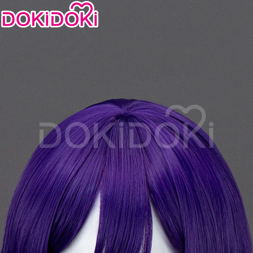 【Ready For Ship】DokiDoki Game Cosplay Wig Short Straight Purple Hair - Image 4