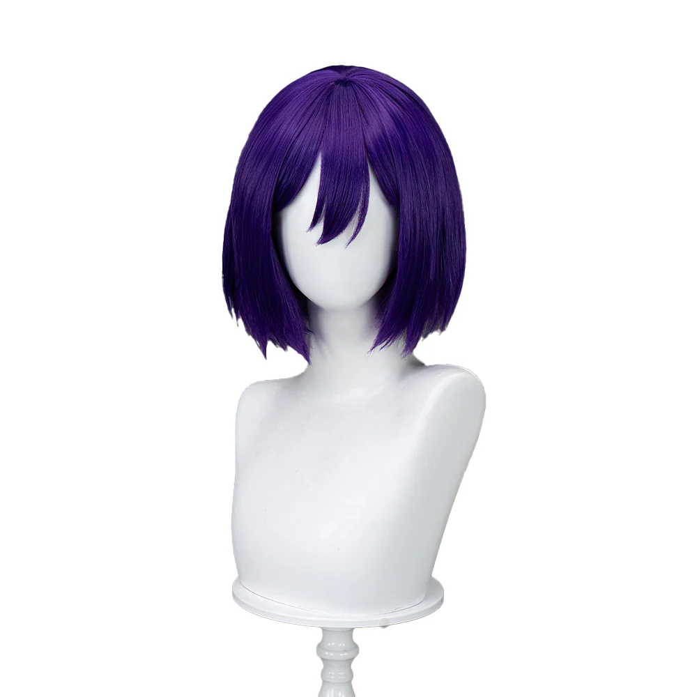 【Ready For Ship】DokiDoki Game Cosplay Wig Short Straight Purple Hair - Image 5