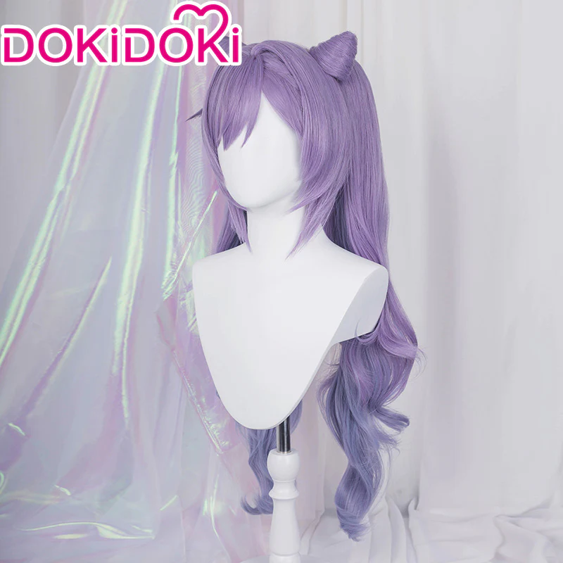 【Ready For Ship】DokiDoki Game Genshin Impact Keqing Cosplay Wig Ke Qing Long Curly Purple Wig - Image 2