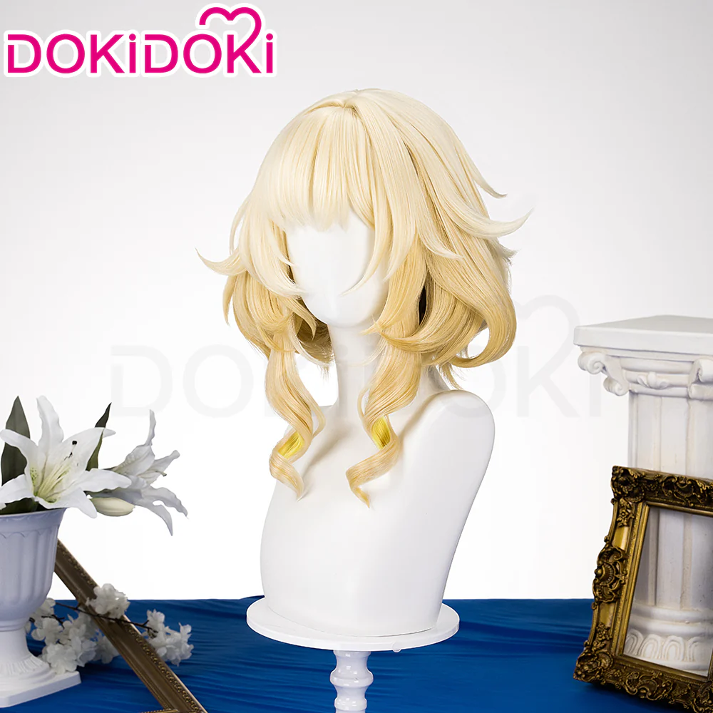 【US/EU LOCAL SHIPPING 】 DokiDoki Game Honkai: Star Rail Cosplay Aglaea Wig Short Golden Trichiasis Hair - Image 2