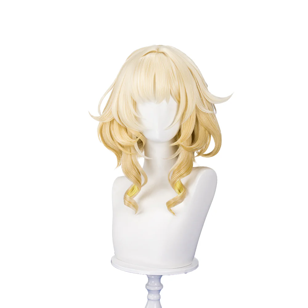 【US/EU LOCAL SHIPPING 】 DokiDoki Game Honkai: Star Rail Cosplay Aglaea Wig Short Golden Trichiasis Hair - Image 5