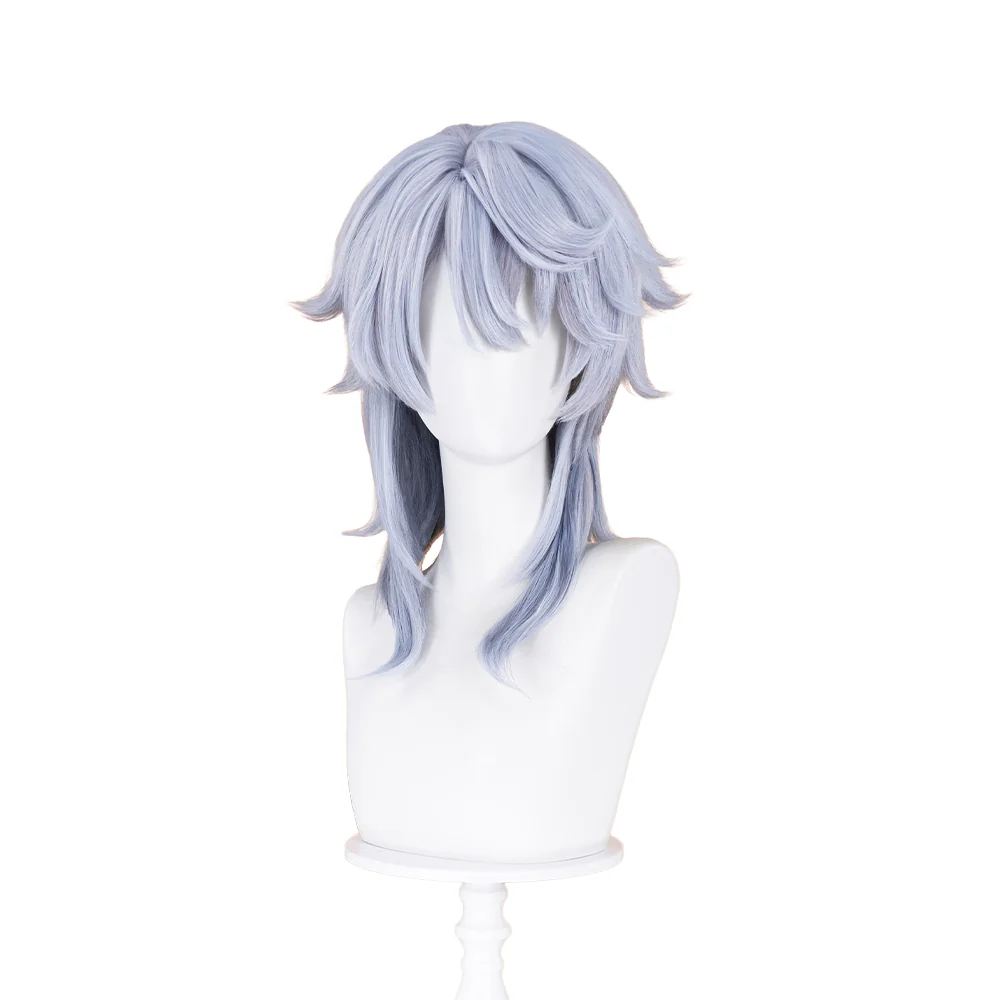 【US/EU LOCAL SHIPPING 】DokiDoki Game Honkai: Star Rail Cosplay Sunday Wig Long Straight Grey Hair - Image 6