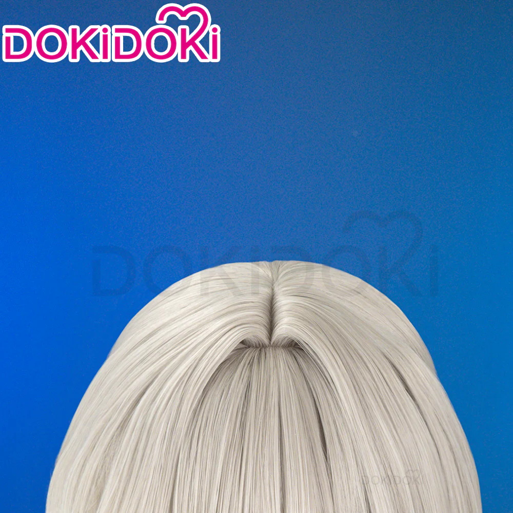 【Ready For Ship】DokiDoki Game Honkai: Star Rail Cosplay Firefly Wig Long Curly Grey Green Wig / Headpiece Headwear - Image 4