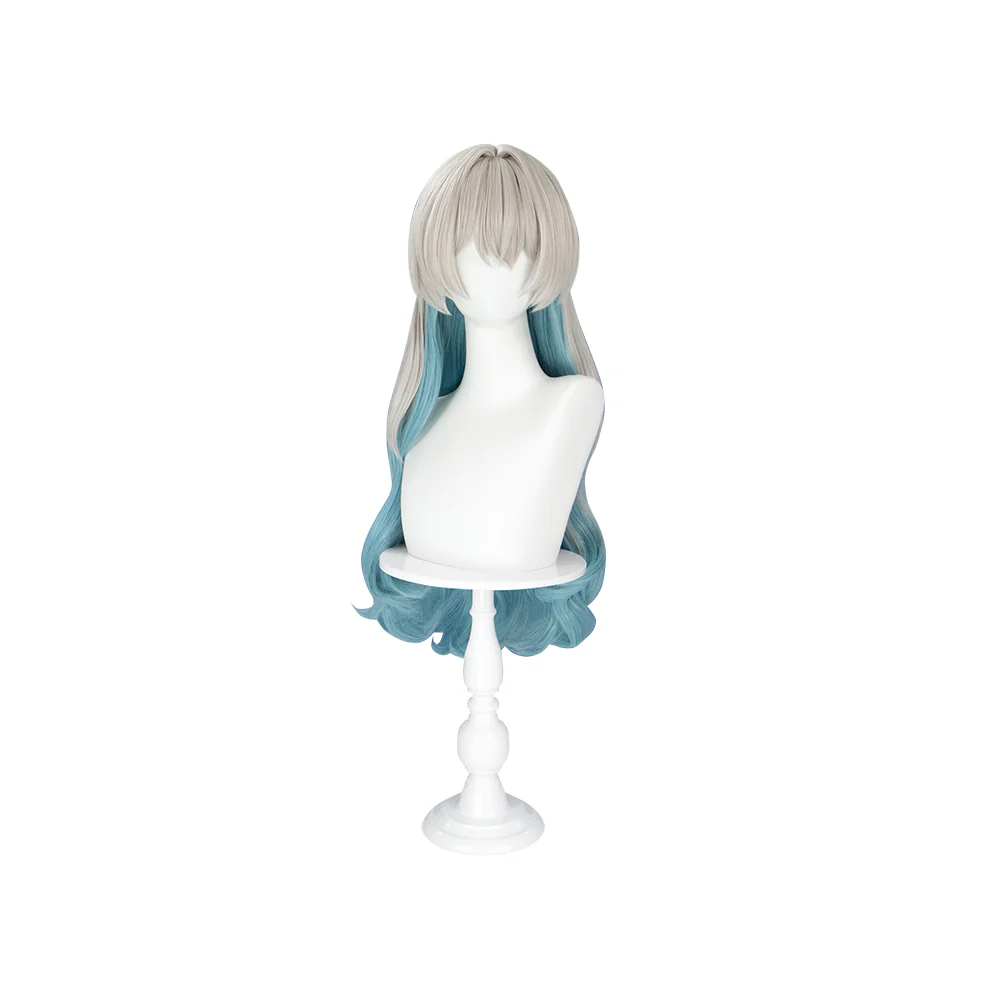 【Ready For Ship】DokiDoki Game Honkai: Star Rail Cosplay Firefly Wig Long Curly Grey Green Wig / Headpiece Headwear - Image 5