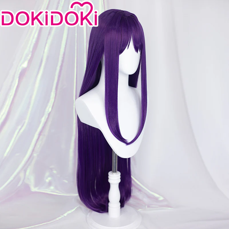 DokiDoki Game Literature Club Cosplay Yuri Cosplay Wig Long Purple Hair  DDLC - Image 2