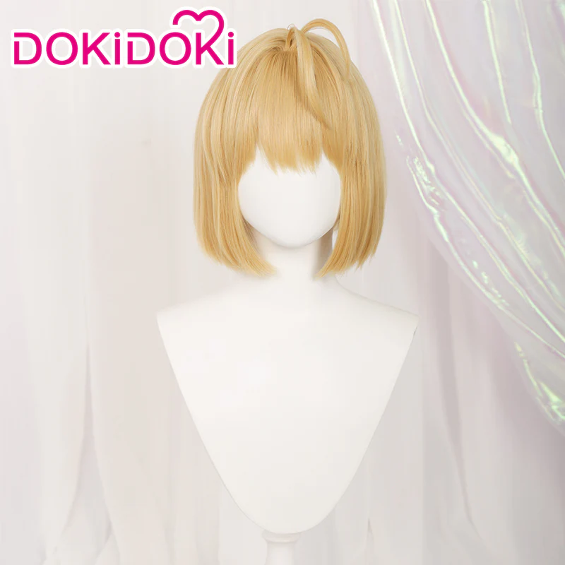 【Ready For Ship】DokiDoki Game Tsukihime Cosplay Wig Arcueid Brunestud Women Short Golden - Image 2