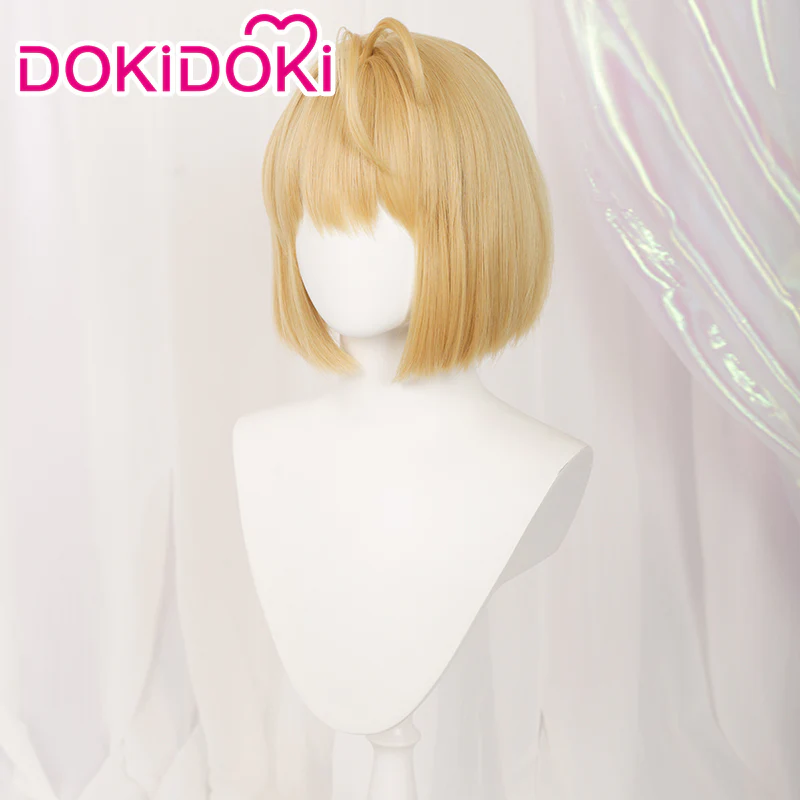 【Ready For Ship】DokiDoki Game Tsukihime Cosplay Wig Arcueid Brunestud Women Short Golden - Image 3