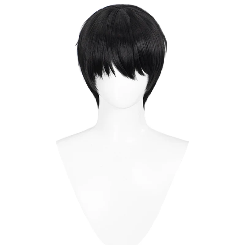 【Ready For Ship】Dokidoki Manga Anime Cosplay Wig Short Black Men / Ear Clip - Image 4
