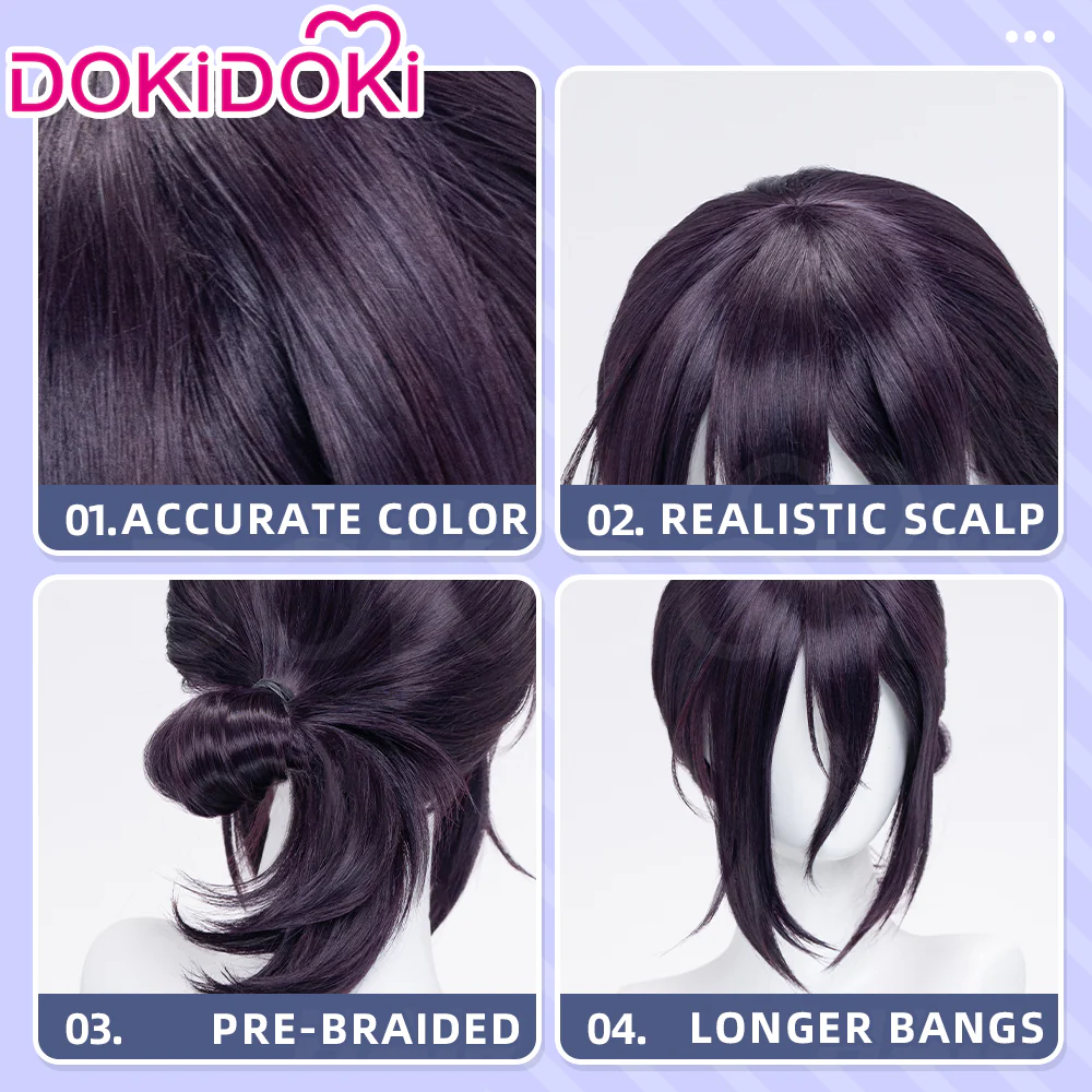 【Movie Ver Ready For Ship】DokiDoki Manga Coslay Wig / Choker Women Purple Halloween - Image 11