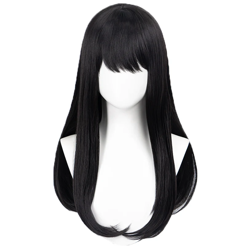 【Shorter Ver. Ready For Ship】Dokidoki Mange Anime Cosplay Long Black Wig Halloween - Image 11