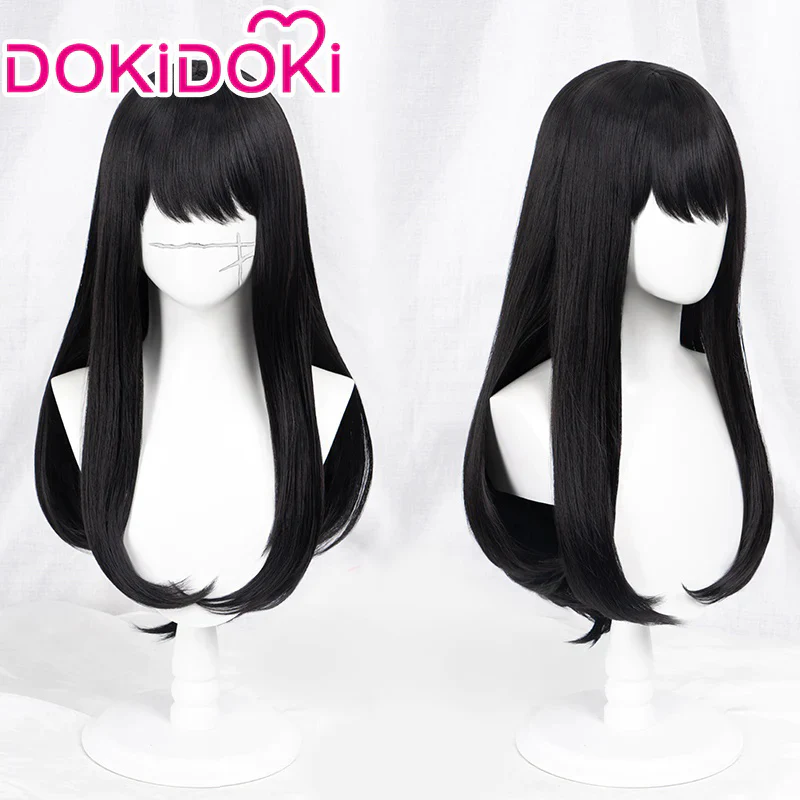 【Shorter Ver. Ready For Ship】Dokidoki Mange Anime Cosplay Long Black Wig Halloween - Image 7